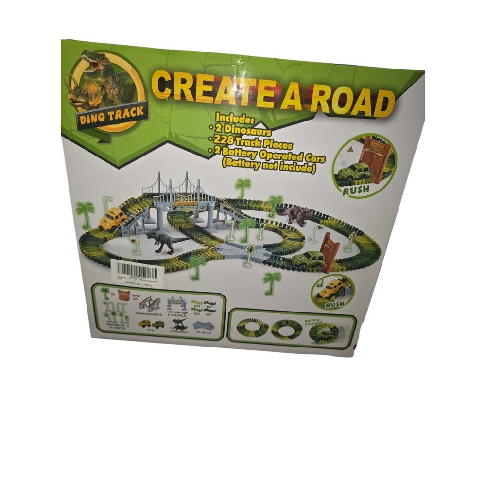 Dino Track Create A Road Dinosaur Park 228 pcs 2 Dino Cars New - Picture 3 of 4